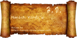 Hanich Virág névjegykártya